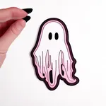 pink iron-on ghost patch image